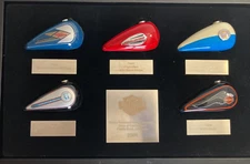 Set Of 5 Harley Davidson Mini Motorcycle Gas Tanks With Shadow Case ~ 2006