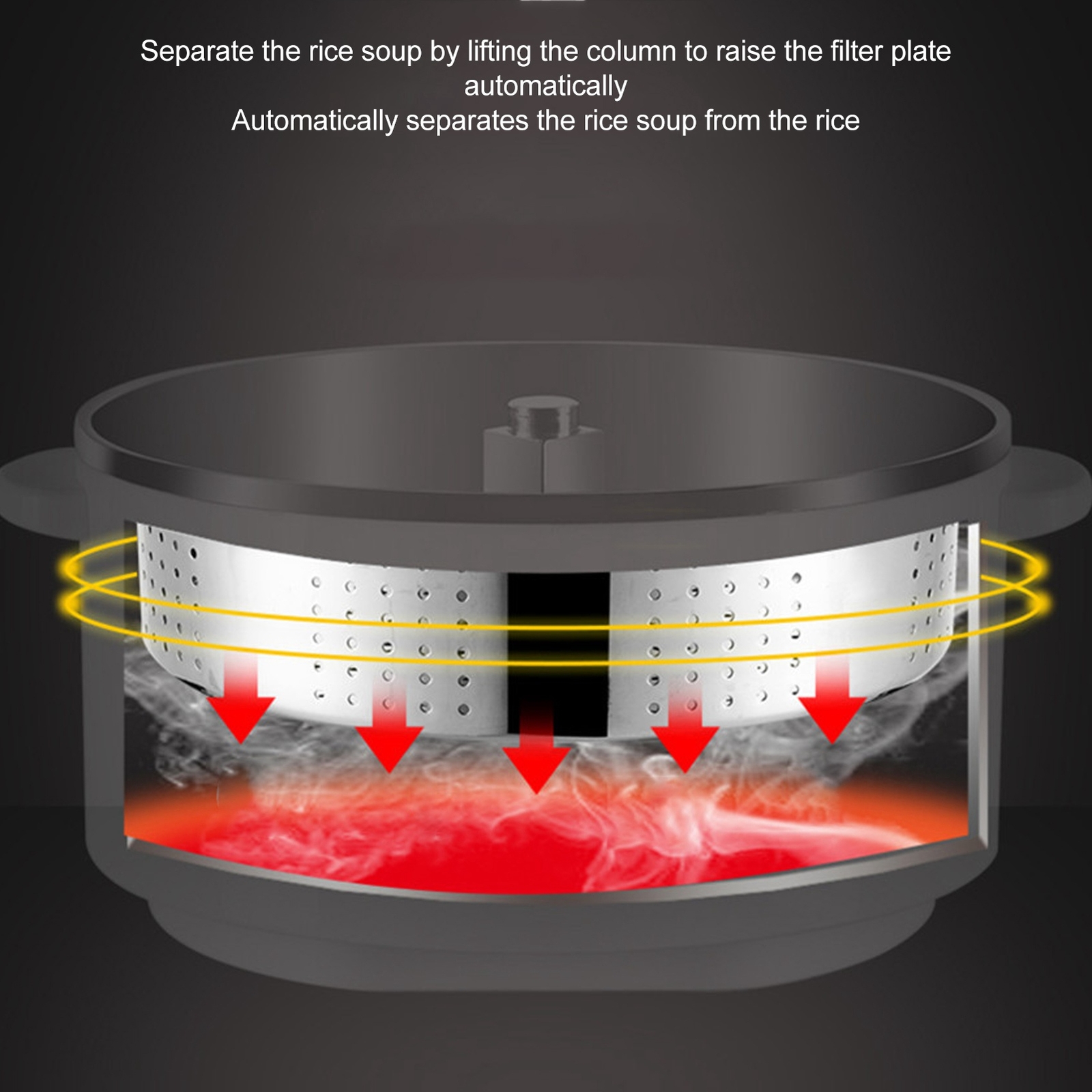 Rice Cooker 4L Lifting Sugar Removal Fast Cooking 12H Timed Reservation Elect