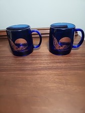 Luminarc Blue Glass Coffee Mug Made in USA Colorado Eagle
