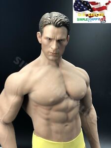 1 6 Captain America Chris Evans Head With Phicen Seamless Male Muscular Body M34 Ebay