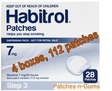 Habitrol 7mg Step 3 Nicotine Quit Smoking Patches. 4 Bulk Boxes of 28. Total 112
