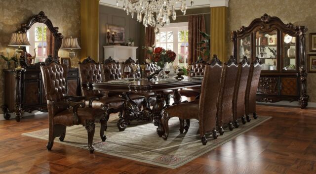 Dining Room Set Baroque Rococo Table 8x Chairs Without Armrests Group Luxury New