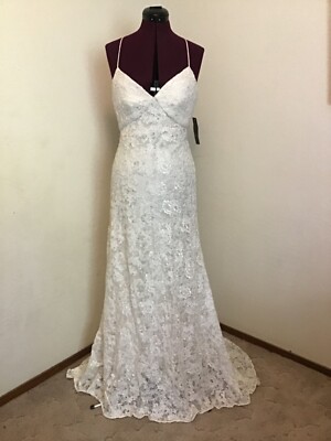 NWT Jenny Yoo $1500 PAIGE Beaded Lace Open Back Tie Back