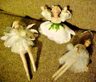 Vintage Girls in White Ornaments (3) Fairy Ballerina - Flower Fairy - Ballerina