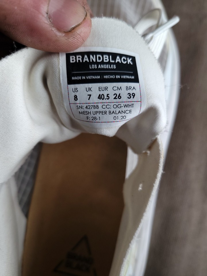 BRANDBLACK LA OG White Mens 8 Vibram Running brand black 250 S99 eBay