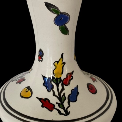 VTG Small Brightly Color Floral Bud Vase Signed Manousakis-Keramik Rodos Greece - Picture 9 of 9