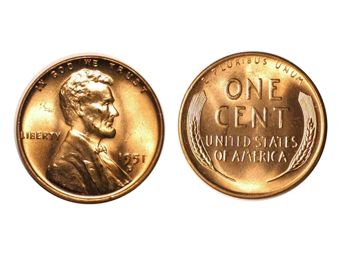 1951-D  Lincoln Cent - CONECA RPM-017 Near Gem bu red  #746