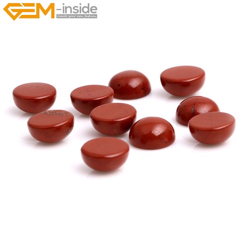 5Pcs Natural Red Jasper Coin CAB Cabochon Beads Jewelry Ring Pendant Making DIY - Picture 3 of 40