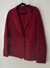 Talbots Blazer Jacket Size 10 Red Wool Satin Trim Pockets Classic Holiday Work