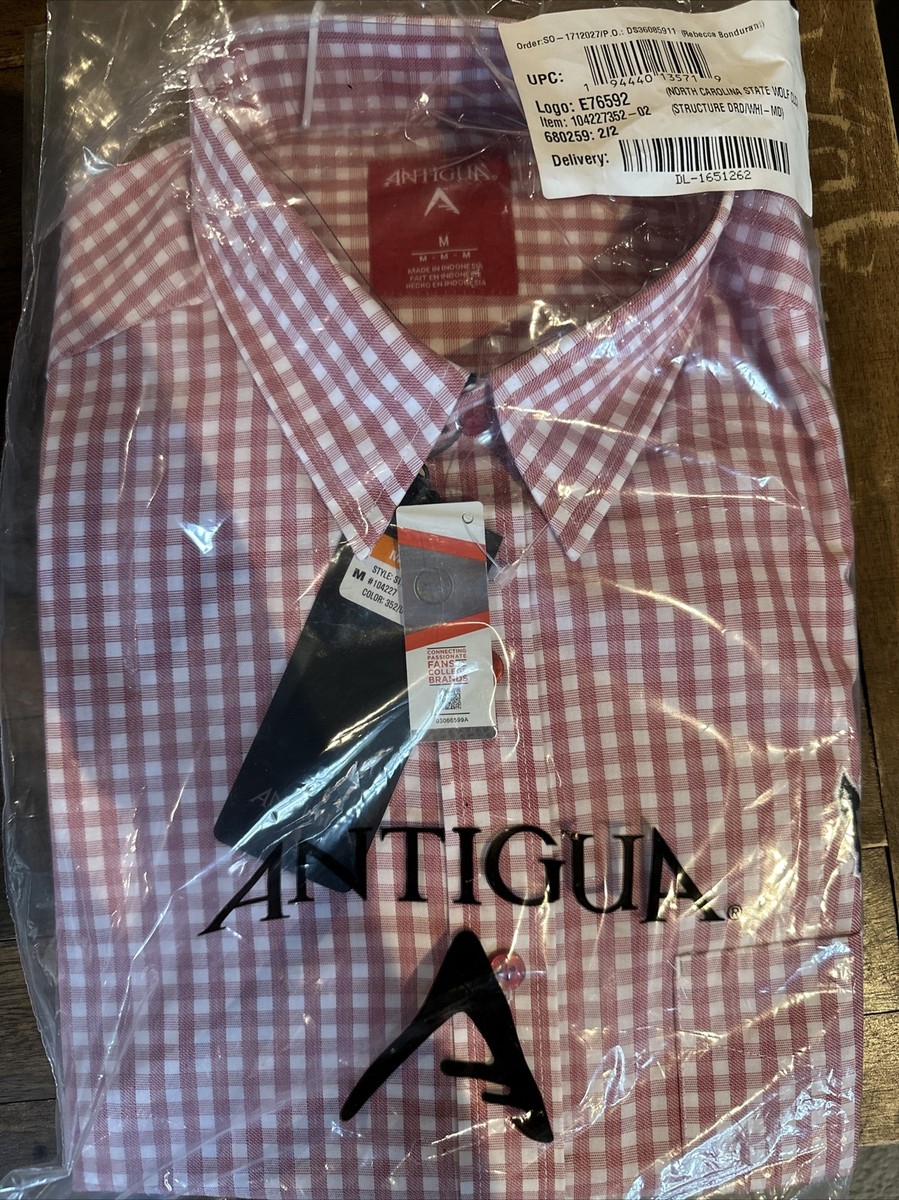 nc state dress shirt Men's Antigua Black NC State Wolfpack Porter Woven Tri-Blend Long Sleeve Button-Down Shirt Size: Small