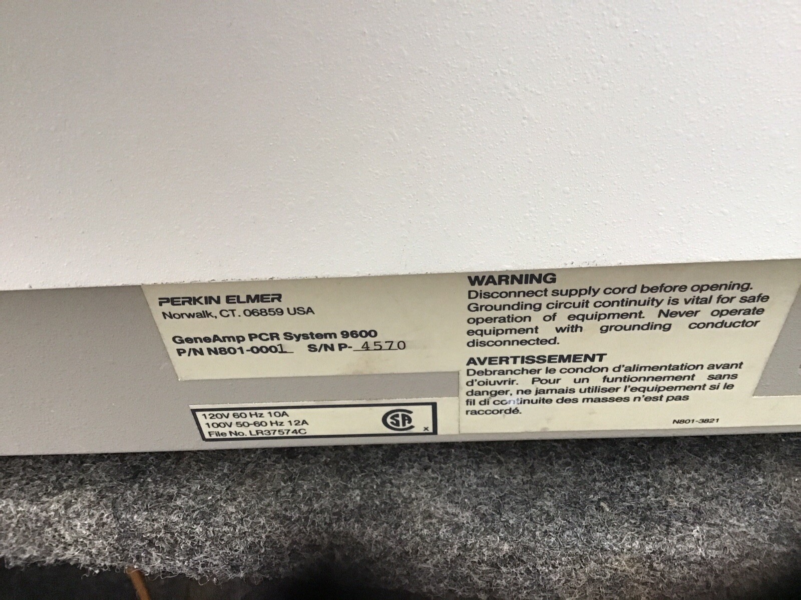 Perkin Elmer GeneAmp PCR System 9600