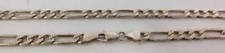 Sterling Silver Diamond-Cut Flat Figaro Link Chain Solid 925 Italy Necklace