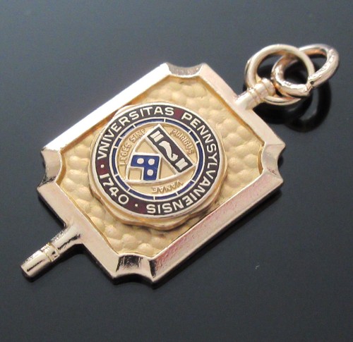 10k Gold University of Pennsylvania Key Pendant Coat of Arms Vintage Penn Fob - Picture 2 of 5
