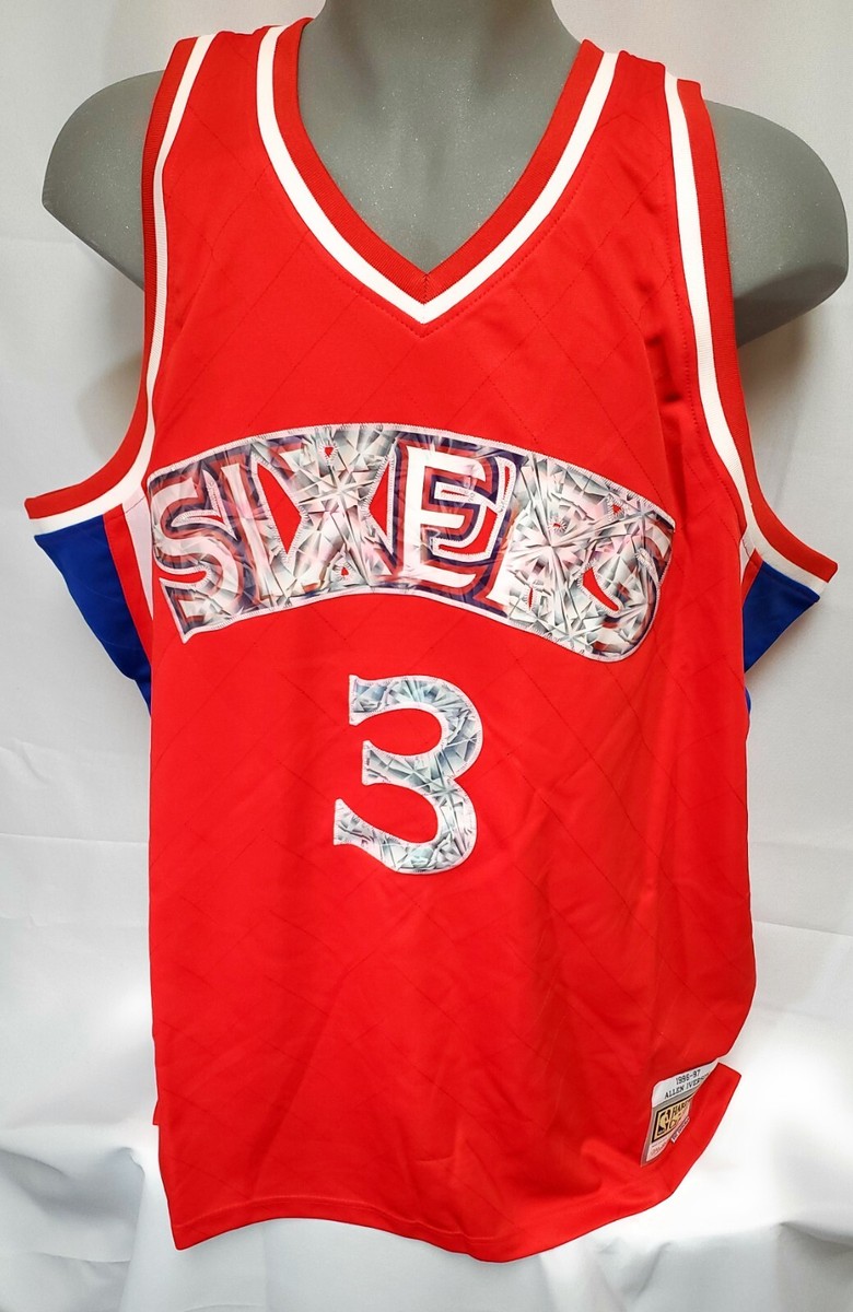 交渉可 Mitchell&Ness IVERSON 76ers ユニフォーム Mens Mitchell & Ness Sixers NBA Iverson 75th Swingman