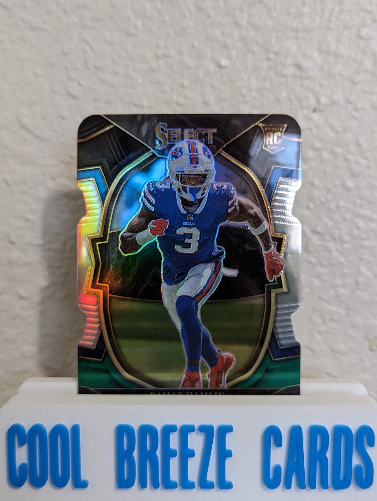 Damar Hamlin 2022 Panini Select Football Die Cut Green & Black Concourse Prizm