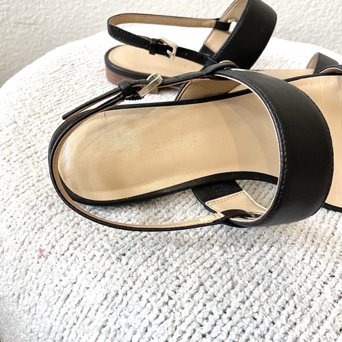 Talbots Women's 7.5 Keri Keyhole Leather Open Toe Sandals Black - Picture 8 of 10