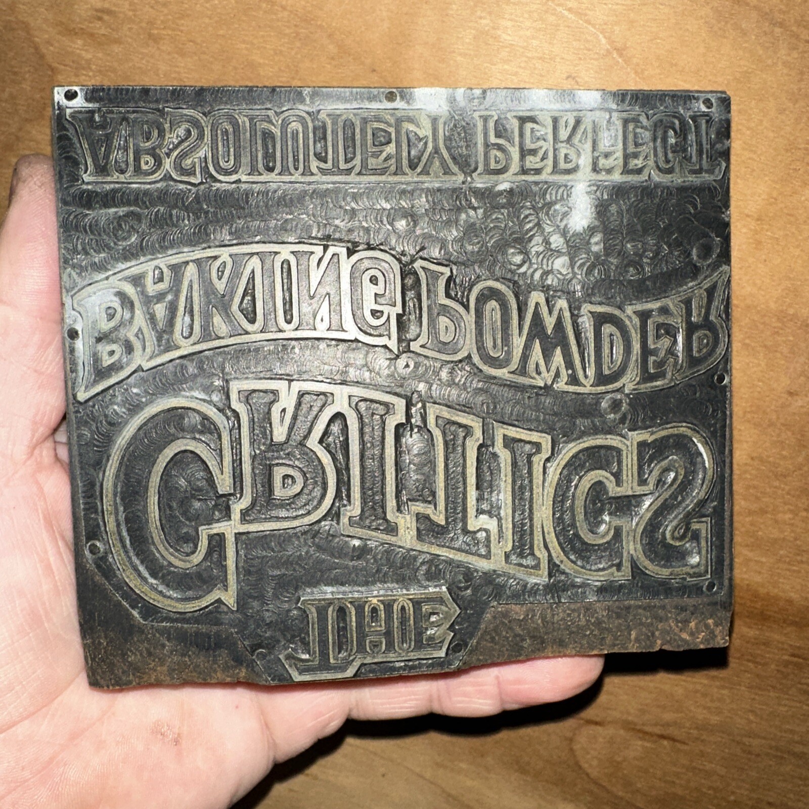 Vintage The Critics Baking Powder Printing Block - Absolutely Perfect Design  