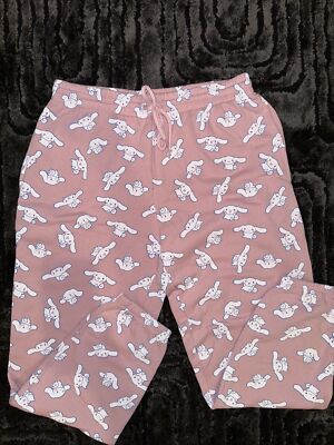 New Hello Kitty  Pajama Sweat Pants Large Fleece Cinnamoroll Pink