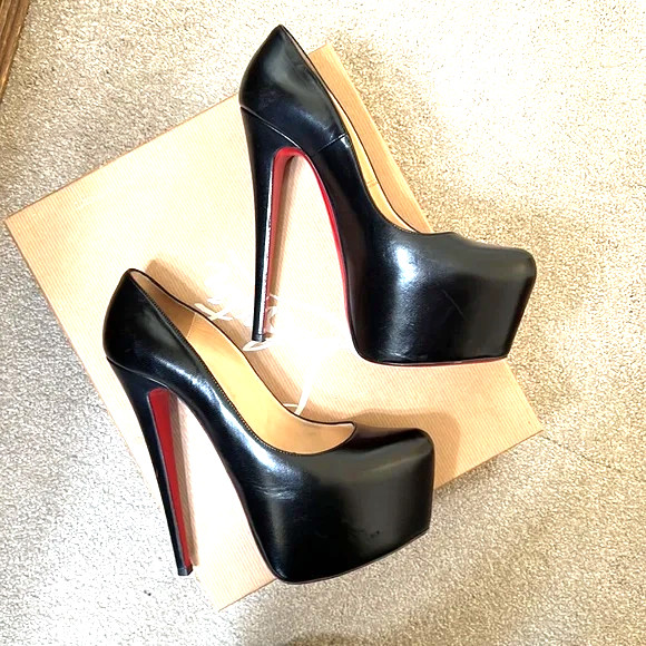 Christian Louboutin Daffodile 160 KID Black Leather – Cerveja Salvador