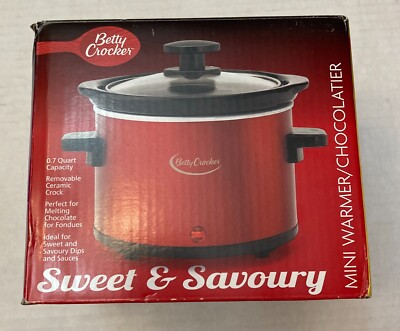 Betty Crocker Mini Warmer Chocolatier Red Fondue Melting Pot Quart 