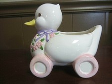Holland Floral - Baby Duck on Wheels - Planter