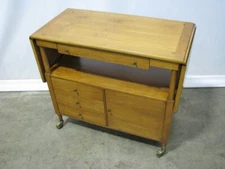 1960s Mid-Century Walnut Bar/Server By John Widdicomb; Drop Leaves & Casters