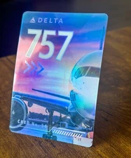 Delta Airlines Aircraft Pilot Trading Card 2022 Boeing 757-300 No. 54