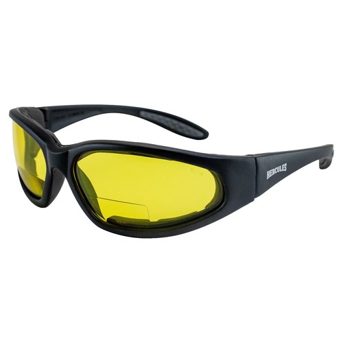XYJTC Lente per Casco da Moto, Occhiali da Moto Global Vision Eliminator (Telaio Nero/Lente Gialla)(Black Frame/Smoke Lens
