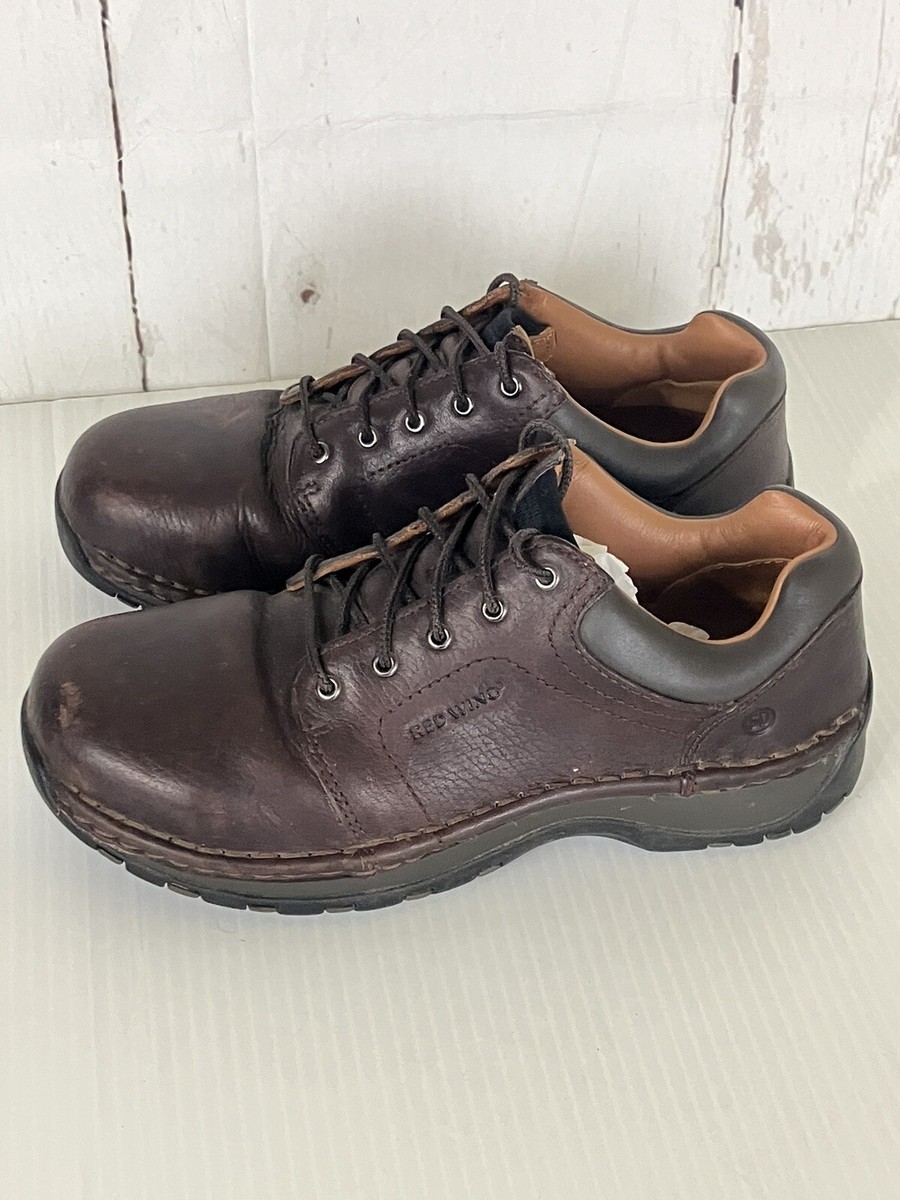 Red Wing Safety Work Shoes Womens Size Style 2324 Leather Brown Low Lace