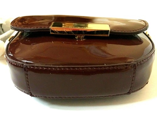 isaac mizrahi merlot red patent leather chain strap small handbag crossbody new - Picture 6 of 12
