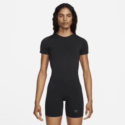 NEW Nike x MMW Women's Short Sleeve Jumpsuit Black Size Medium DR5375 010