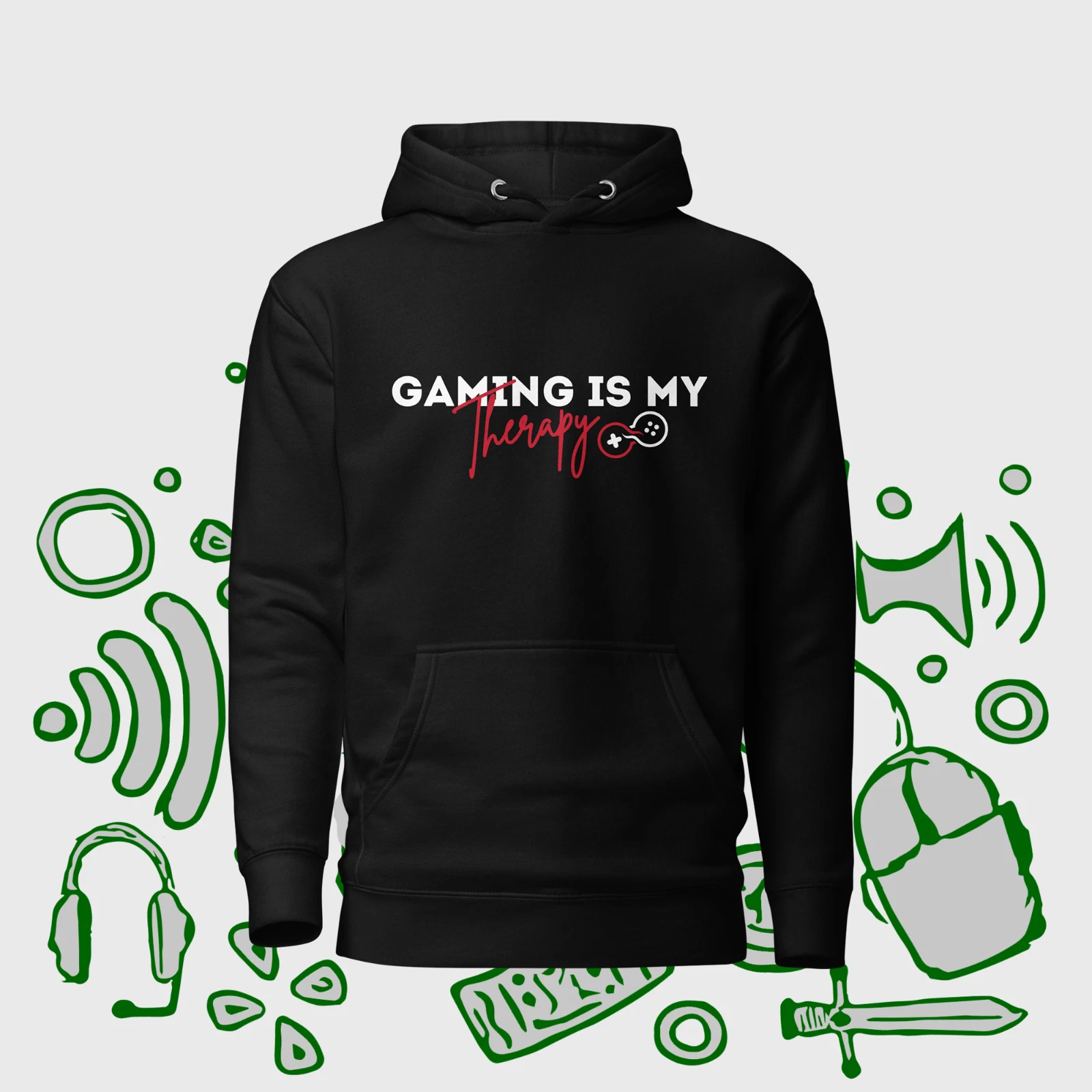 Gaming Is My Therapy Hoodie Game Fans Hoodie Gamer Gamer Fan Funny Gift