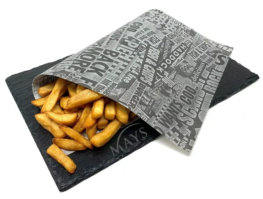 NEWS PRINT DESIGN GREASEPROOF PAPER WRAP LINER FISH CHIP SHOP TAKEAWAY FAST  FOOD