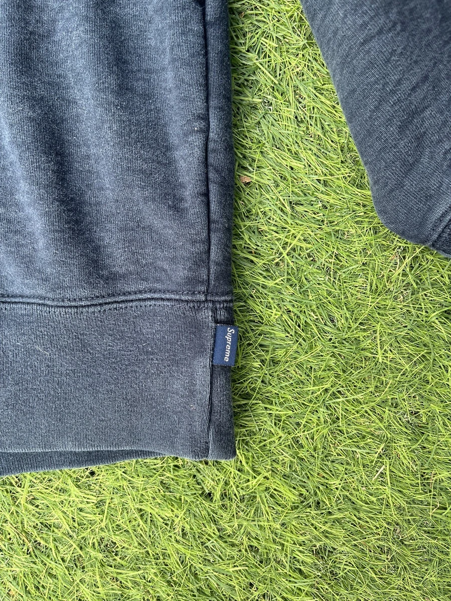 Supreme F/W Zig Zag Stitch Panel Crewneck Navy/Yellow/White