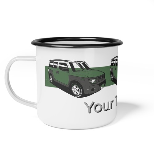 Galapagos grün und grau Honda Element *personalisiert* Emaille Camp Cup - Bild 3 von 6