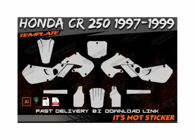 HONDA CR 250 1997-1999 template vector 1/1 real scale EPS PDF CDR format