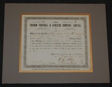 1905 Fulham FC Stock Certificate William Allen William Hall Herbert Jackson