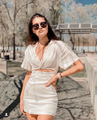 LINEN BLEND MINI DRESS 