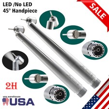 2Holes Dental High Speed NO-LED/LED Fiber Optic E-generator Handpiece 45°Angle