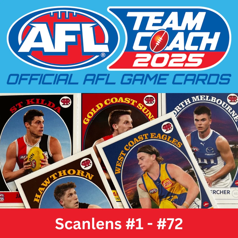 AFL Teamcoach 2025 - SCANLENS Die-cut Retro Insert Cards (#1 - #72)