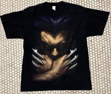 Vtg Wolverine X-Men Mad Engine Marvel T Shirt L all over print Htf Rare Euc