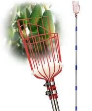 120" L handle Fruit orange apple mango picker grabber Catcher tool w/Big Basket
