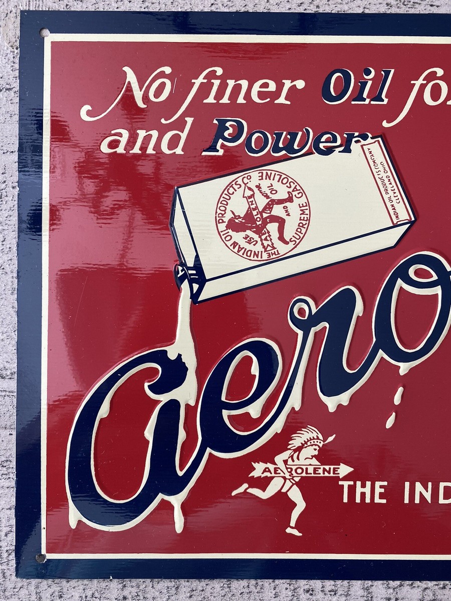 Vintage Original Desperate Sign Co Aeroline Oil Metal Sign | eBay