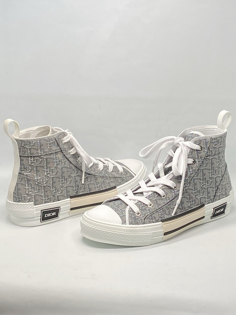 Dior B23 High Top 'Dior Oblique - Ruthenium Jacquard Sneakers size