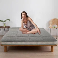 SLSY Futon Mattress Twin Full Queen Size, 100% Cotton Floor Mattress Fleece Pad