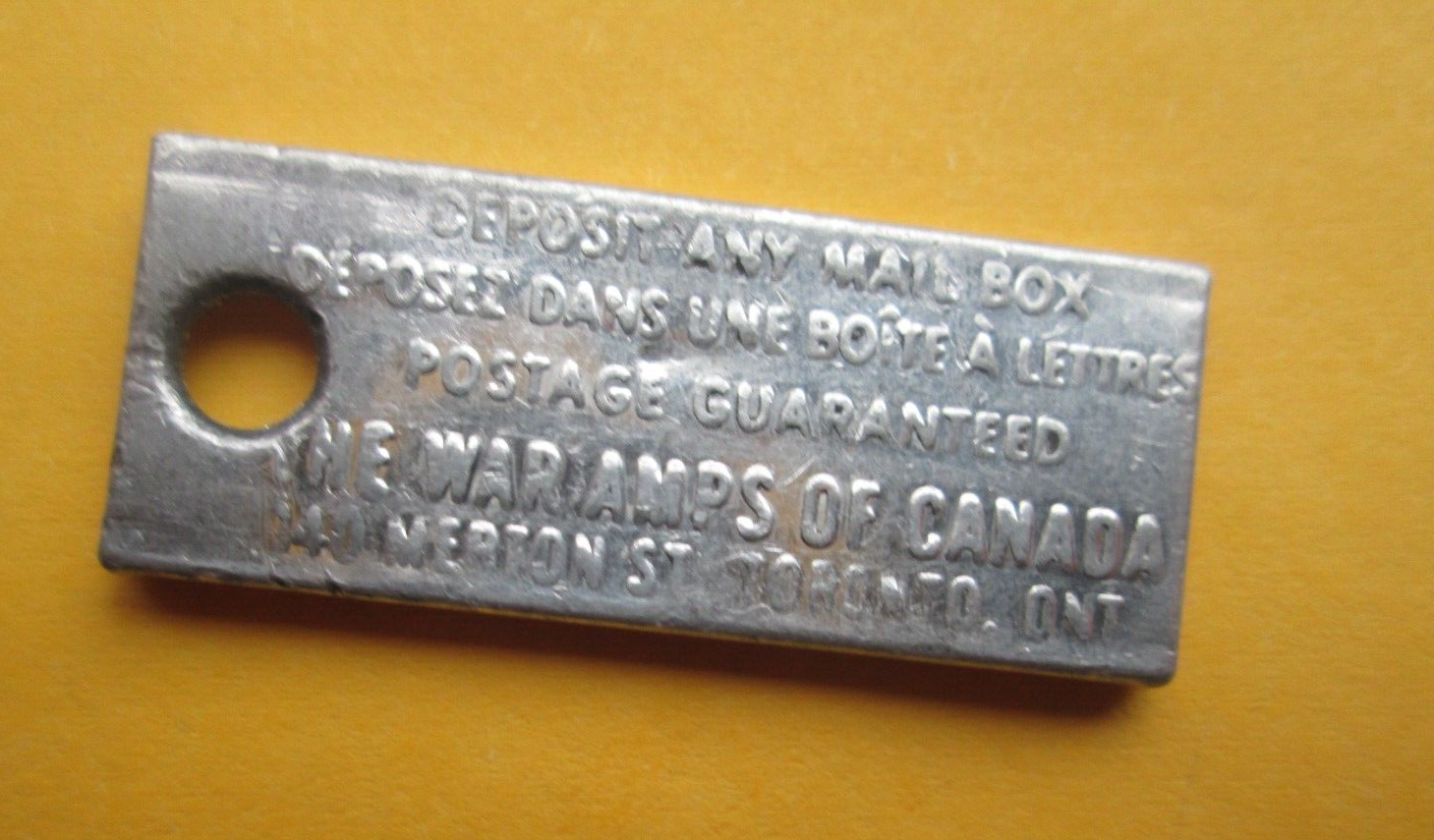 VINTAGE MANITOBA 1972 War Amps License Plate Keytag Canada Key Tag eBay