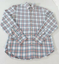 J Crew Slim Plaid Organic Cotton Broken In Oxford Shirt Men S Green Pink White