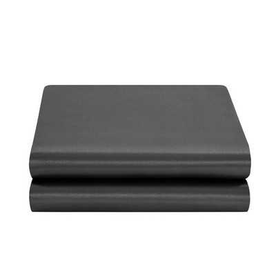 Dark Grey Satin Silk Twin Flat Sheet Only Extra Soft Bed Top Sheet 1 PCS