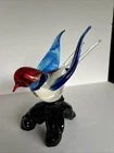 VTG ICET ARTE MURANO Art Glass Gorgeous Bird on Perch Figurine 6.75”T W/Label