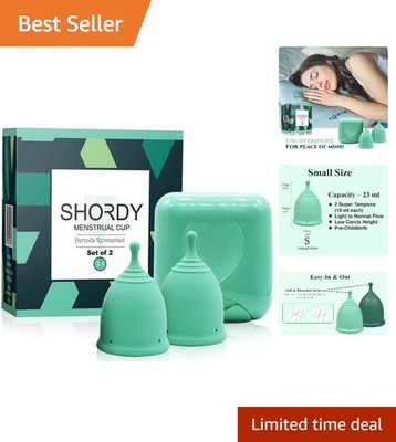 Silicone Reusable Menstrual Cups Set - Healthier Alternative to Tampons